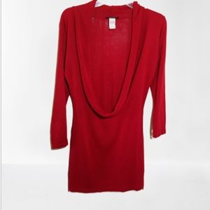 Mingle red low cowl sweater. Medium
